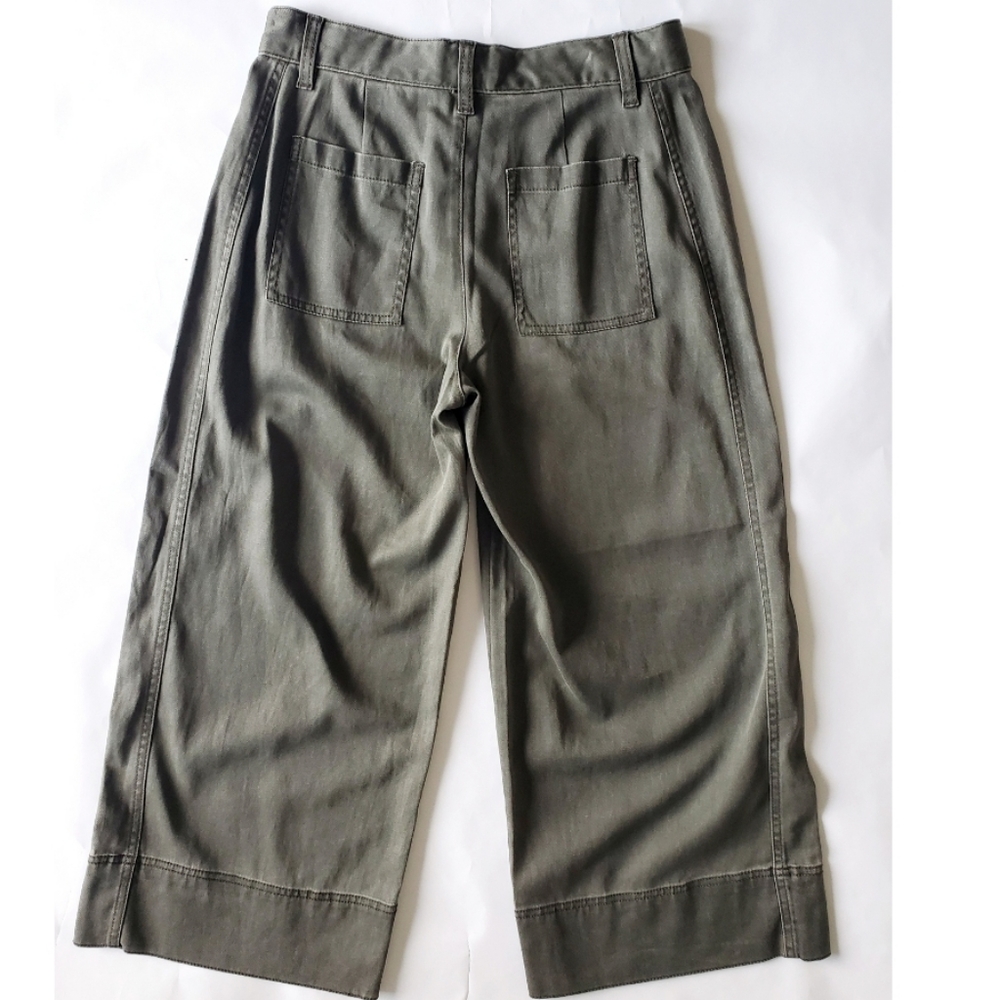 New GAP High Waist Wide Leg Side Panel Crop Pants - Picture 2 of 2